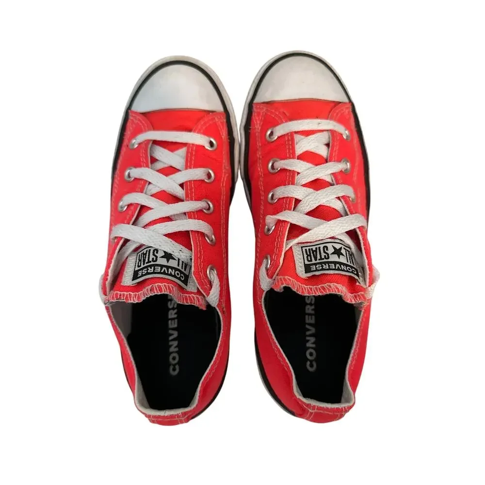 Converse Shoes Neon Pink Chuck Taylor All Star Low Top Canvas Sneakers Size 3